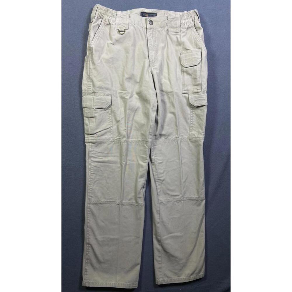 5.11 Tactical Pants Womens Size 10 Long 32x32 Khaki Canvas Cargo 64358 Workwear